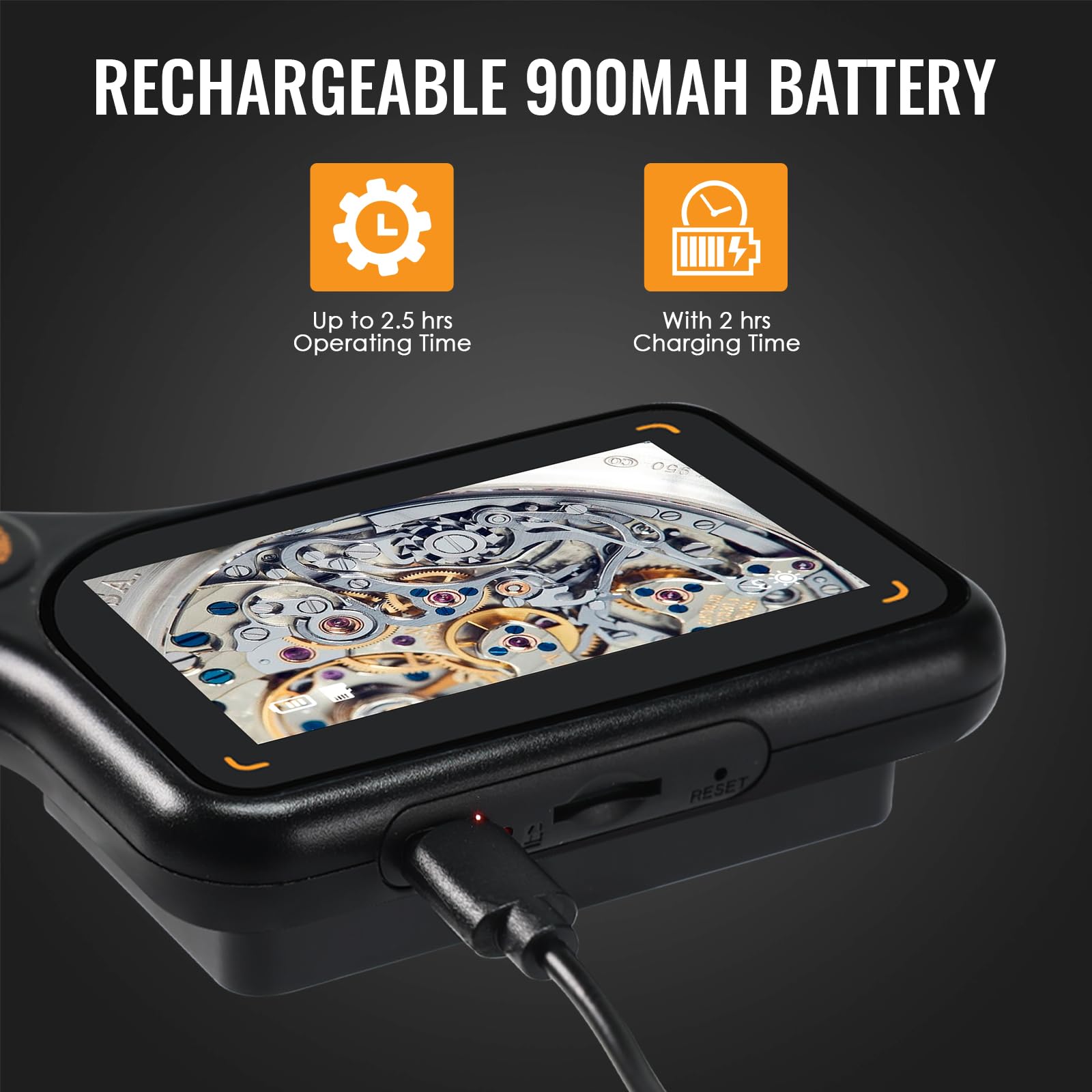 Microscopio digitale portatile 500X con schermo IPS da 3", 8 LED, autofocus, fotocamera 2MP, lente d'ingrandimento ricaricabile, supporto scheda TF, compat. Windows/Mac: ideale per parti, PCB