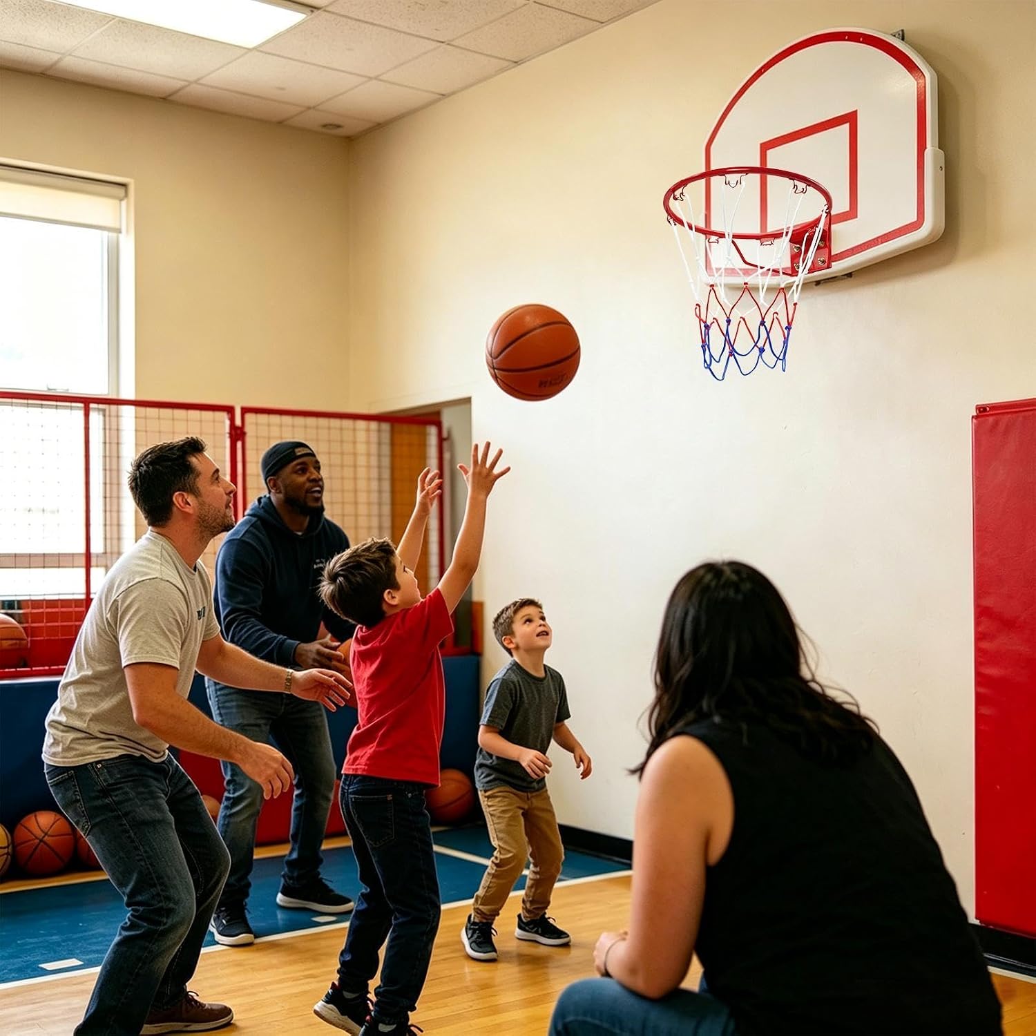 Basketball Rim - Sports Ball Goal with Net,Basketball Training Rim - for Indoor Outdoor Driveway Park Gym Backyard Court Playground