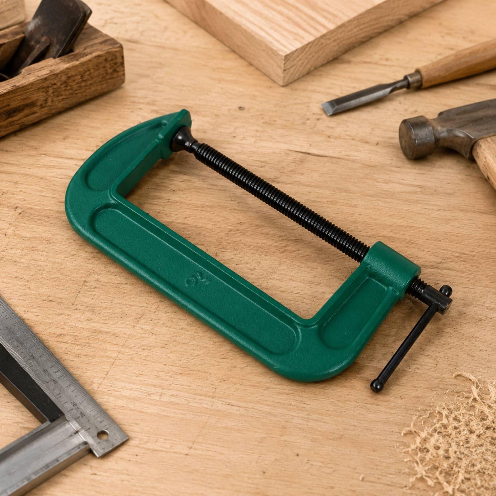 en C Envío Pesado de Tornillo Abrazadera Carpintería Herramienta de Sujeción de Acero con Marco Engrosado y Husillo Estable Apto para Proyectos de, 12 Pulgadas
