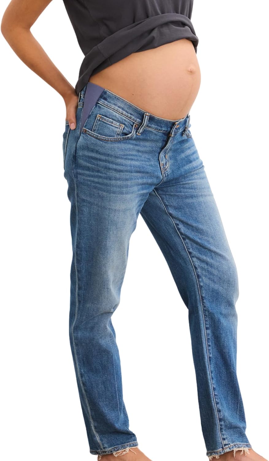 HATCH Boyfriend Maternity Denim Jeans, Low Rise, Straight Leg & Under The Belly Design for Pregnancy & Beyond, 28.5" Inseam