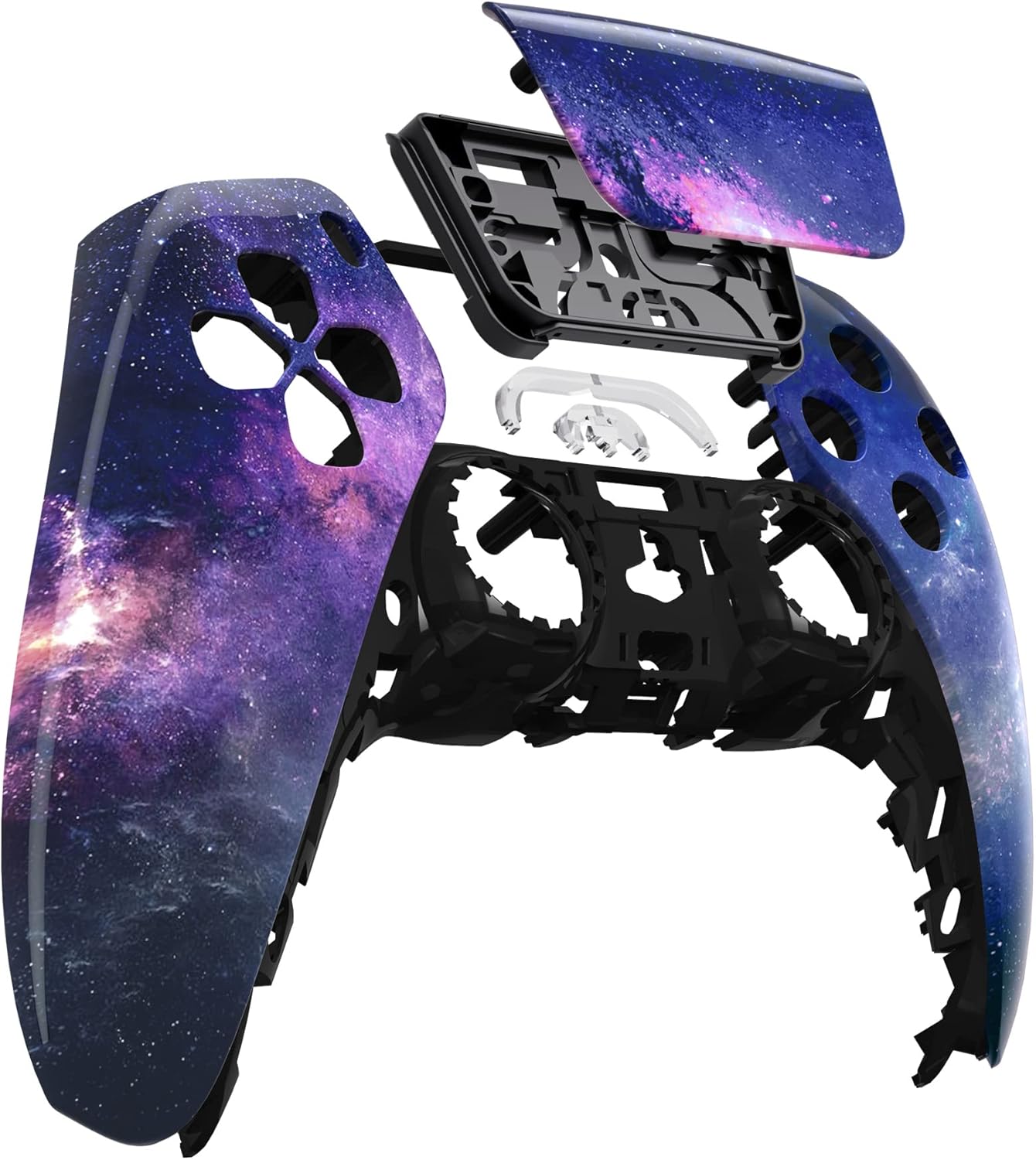 eXtremeRate Nebula Galaxy Touchpad Front Top Shell Compatible with ps5 Controller BDM-010 020 030 040 050, DIY Replacement Shell Custom Touch Pad Cover Compatible with ps5 Controller