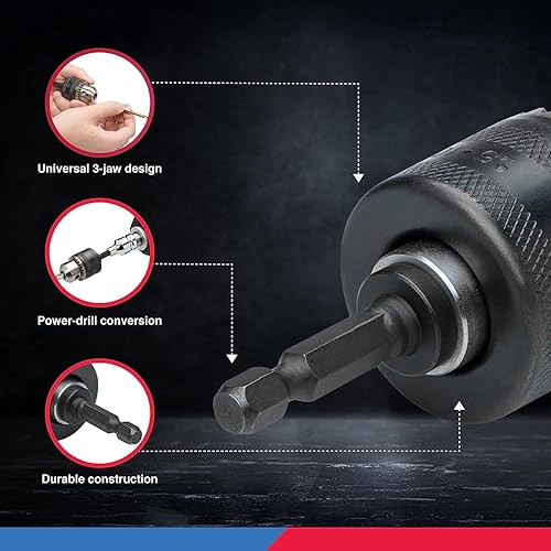 Miniatura 9 de NEIKO 11403A - Juego de soporte magnético para brocas  3 piezas  2-38, 4 y 6 Acero Cr-V premium  Diseño de vástago hexagonal de 14 pulgadas