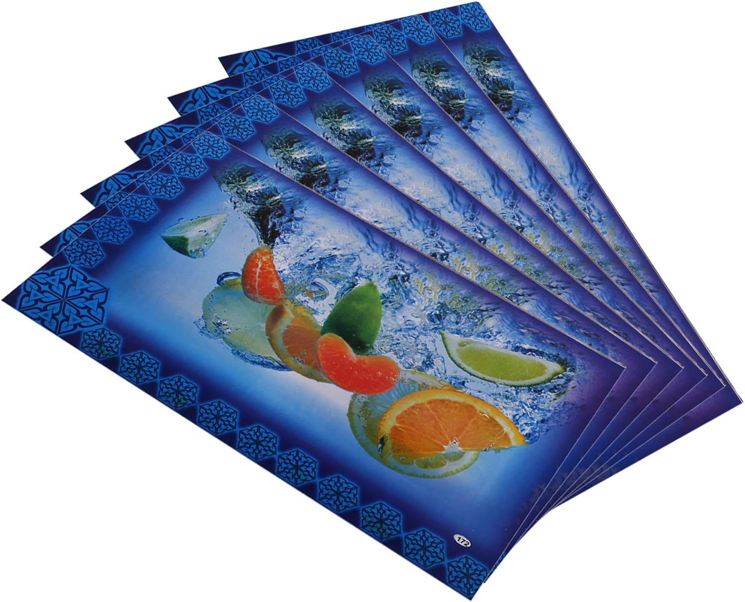 Kuber Industries PVC 6 sztuk dwustronnych mat do szuflad na lodówkę (Multi) -CTKTC7056