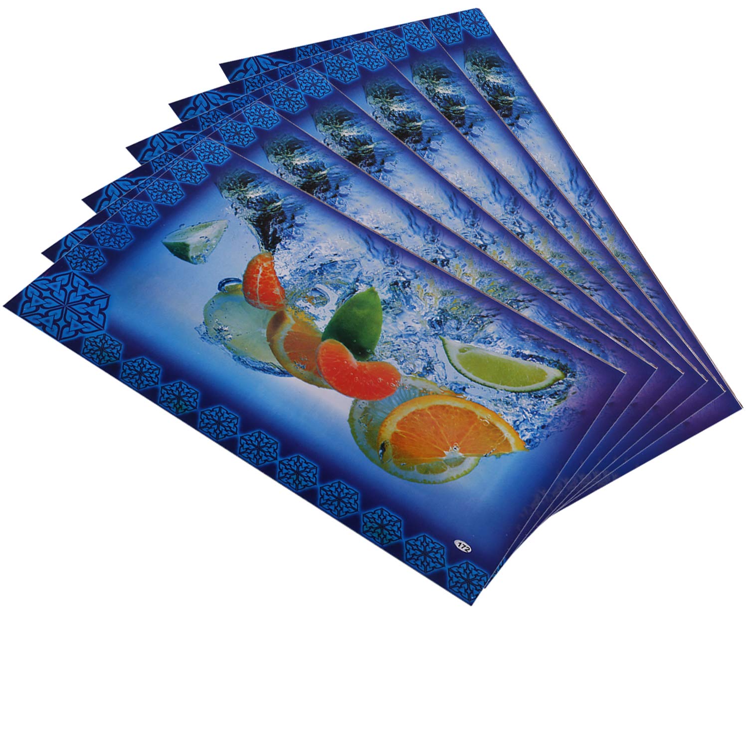 Kuber Industries PVC 6 Pieces Reversible Fridge Drawer Mats (Multi) -CTKTC7056