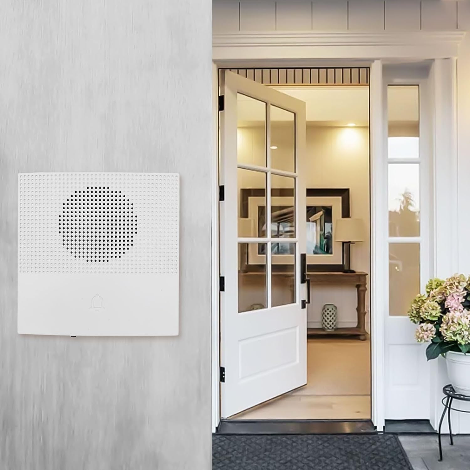 DC12V Wired Doorbell With 38 Ringtones,For Home Office Shop Control, 90DB High Volume Electronic Chime, Wall Mount Unit, White (without Batteries)