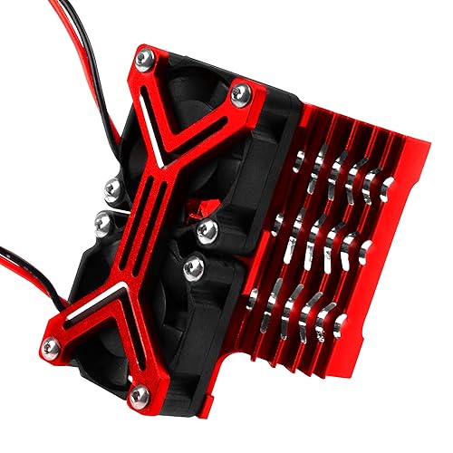 Miniatura 5 de Ventilador de refrigeración dual con disipador de calor de motor de 1.57-1.654 pulgadas, compatible con motores 17 18 Arrma Traxxas RC Fit 4068 4074