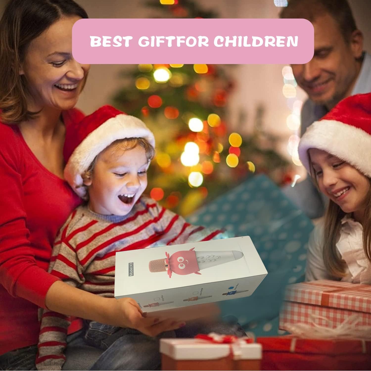 VIPTEK Wireless Kids Karaoke Microphone, Gifts for 7 8 9 Years Old Girls Toys, Toys for 3 4 5 Year Young Girl,Perfect Birthday Presents for Preteen Age 6-16 Blue (Pink)