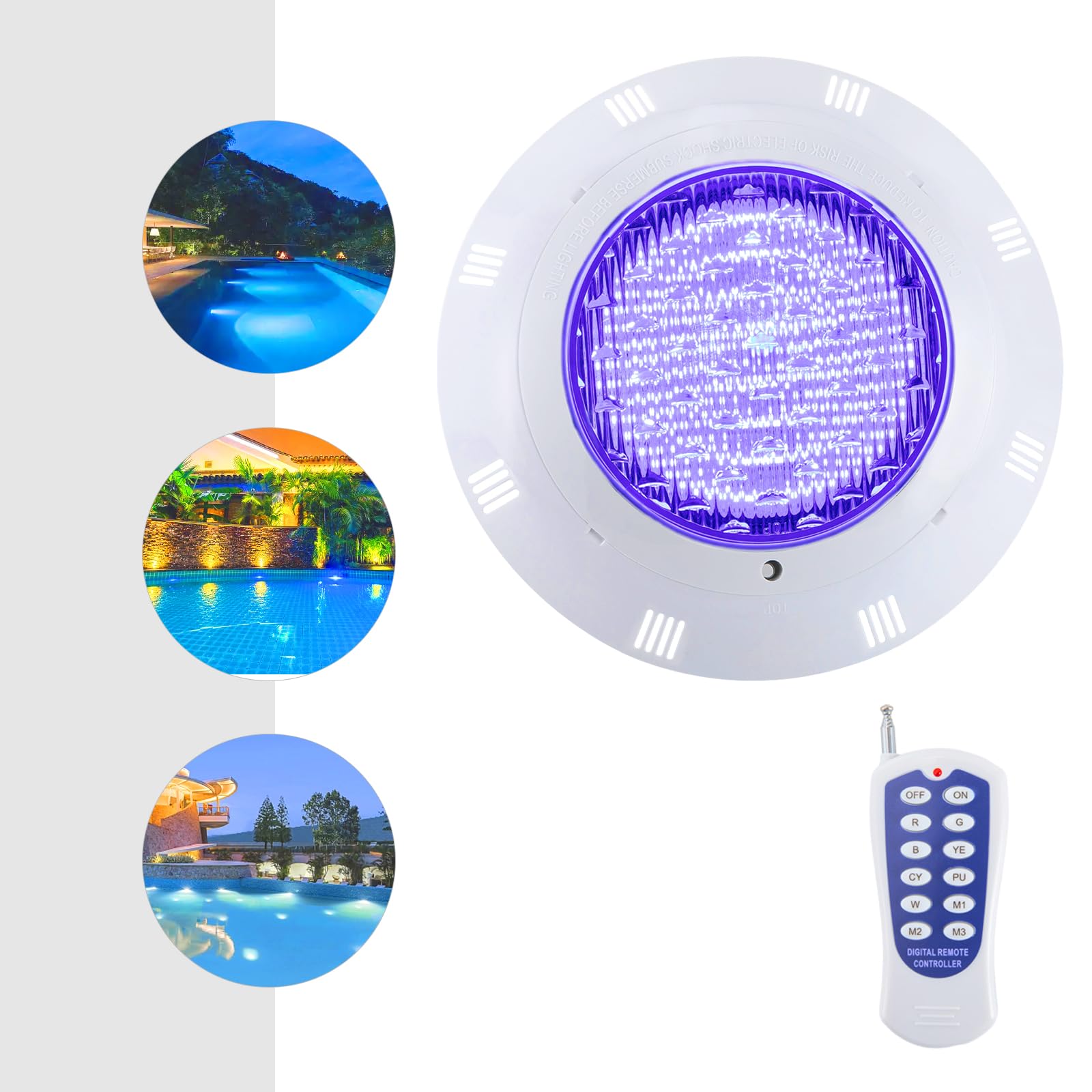 Poolbeleuchtung 36W LED RGB IP68 Unterwasserscheinwerfer Poolleuchte Schwimmbadleuchte Strahler Schwimmbadleuchten Unterwasserscheinwerfer mit Fernbedienung Poolbeleuchtung Wasserdicht