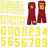 Vista 9 de 190 Piezas Letras Termoadhesivas Números Termoadhesivos Alfabetos Pegatinas de Tela Parches de Números de 8 Pulgadas y 3 Pulgadas Letras