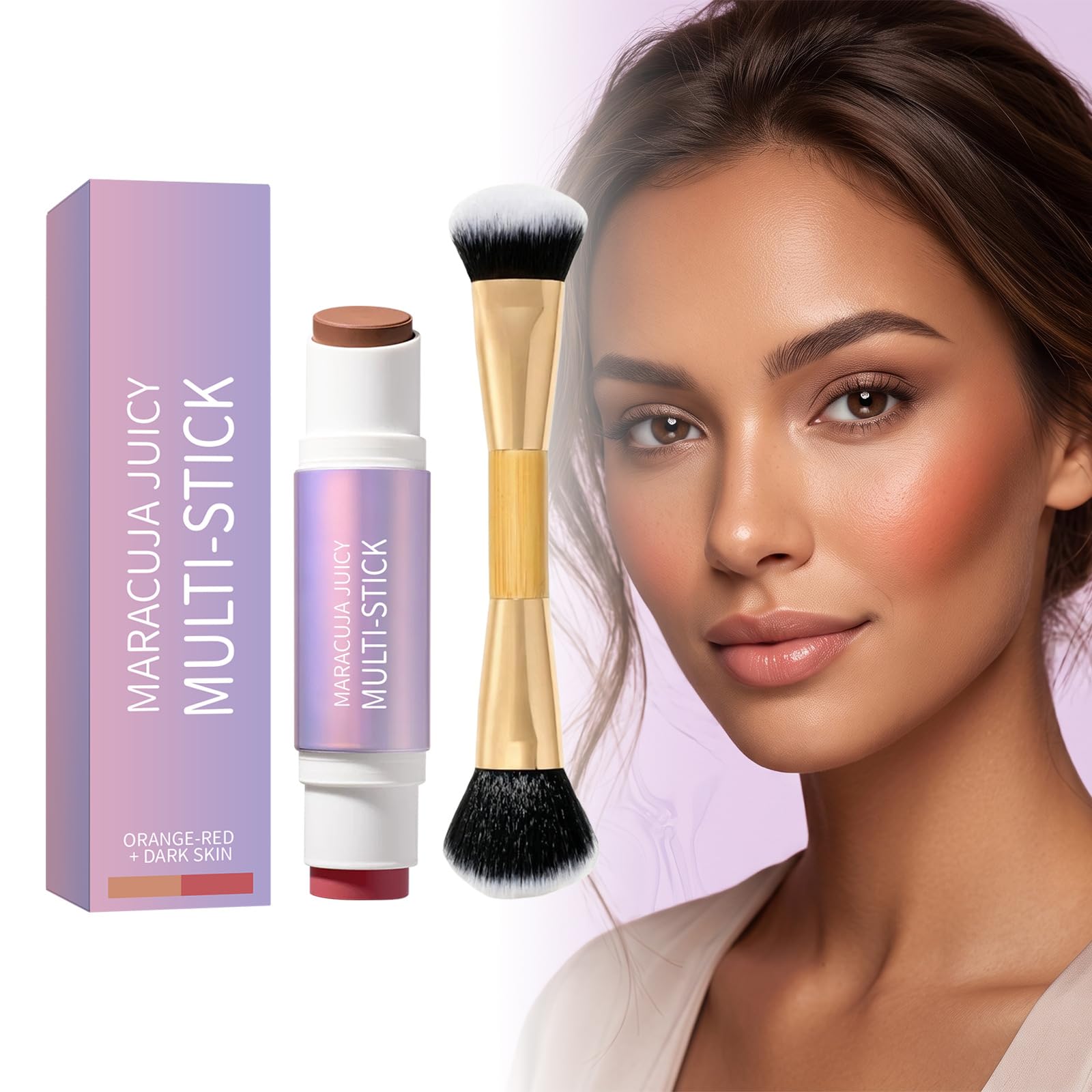 Bâton de blush crème -tenue longue durée, fini naturel et teinte rose nude. | Teinte PH-active – Fini mat longue tenue ，Effet 3D naturel contouring léger et un éclat subtil.Format nomade