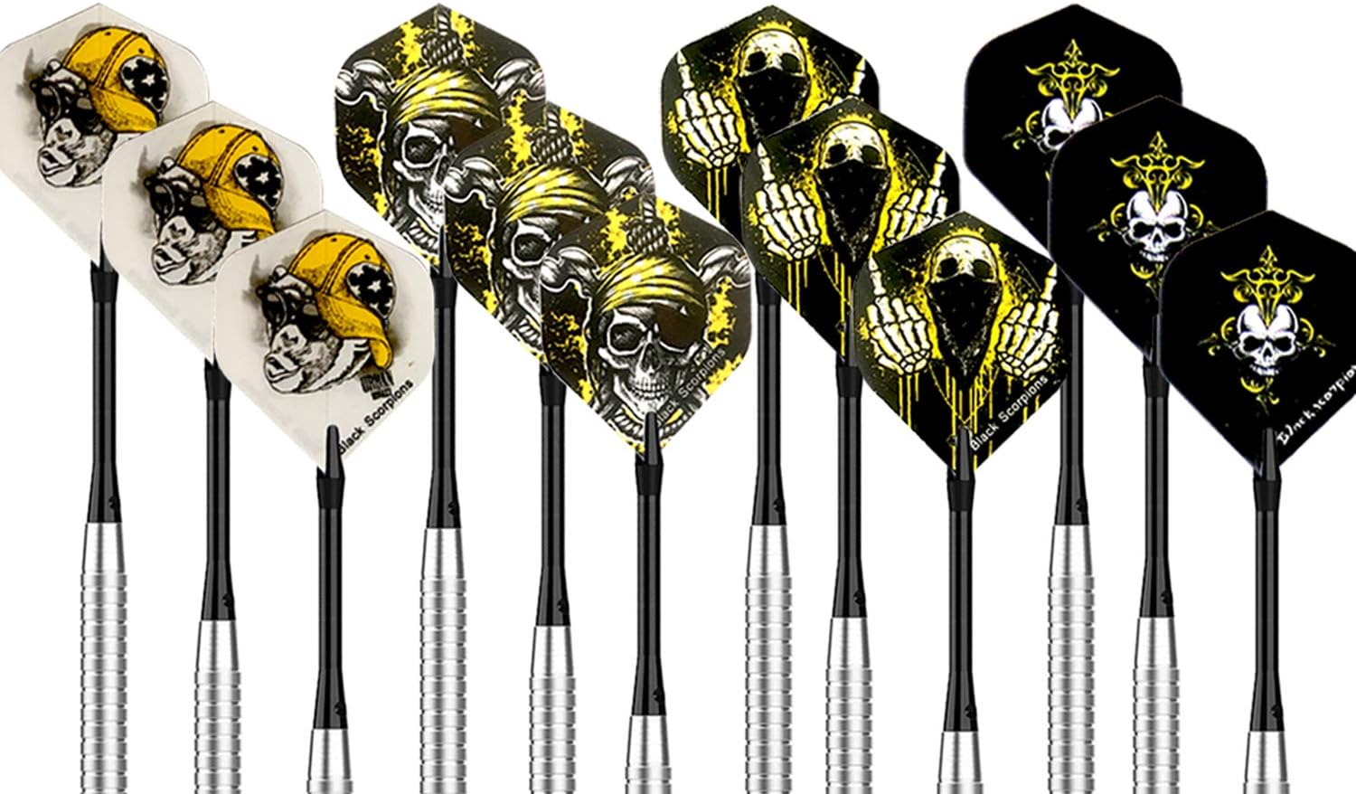 Gallop Chic Darts Flight, 48 Pcs Skull Flights, Standard and Durable PET Dart Feather, Perfect Accessories Equipment Supplies for Soft/Steel Tip Dart Games : Sports & Outdoors