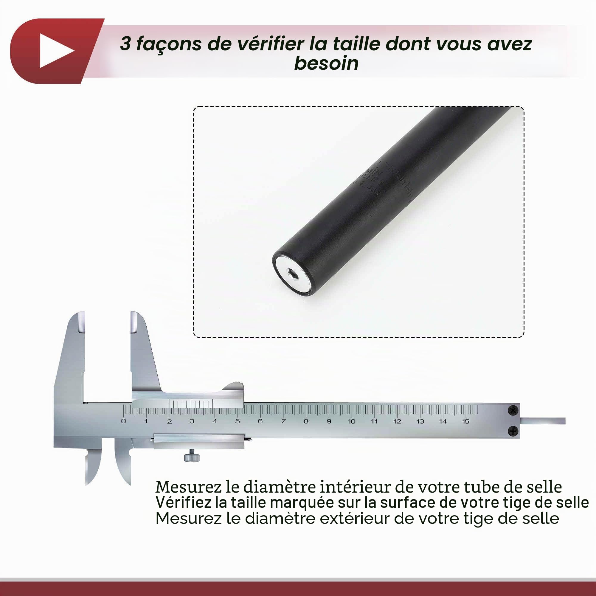 Tige De Selle De VTT avec Suspension 1 Pc Alliage Aluminium | Noir, Rouge, 27.2X300mm, Compatible Avec Route, Descente, Piste, BMX, Fonction Absorption Des Chocs, Confort