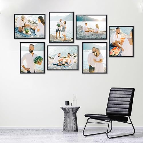 Miniatura 7 de Giftgarden Marcos negros de 16 x 20 pulgadas, paquete de 7 portarretratos grandes de 20 x 16 pulgadas, para pared, vertical, orientación paisajística
