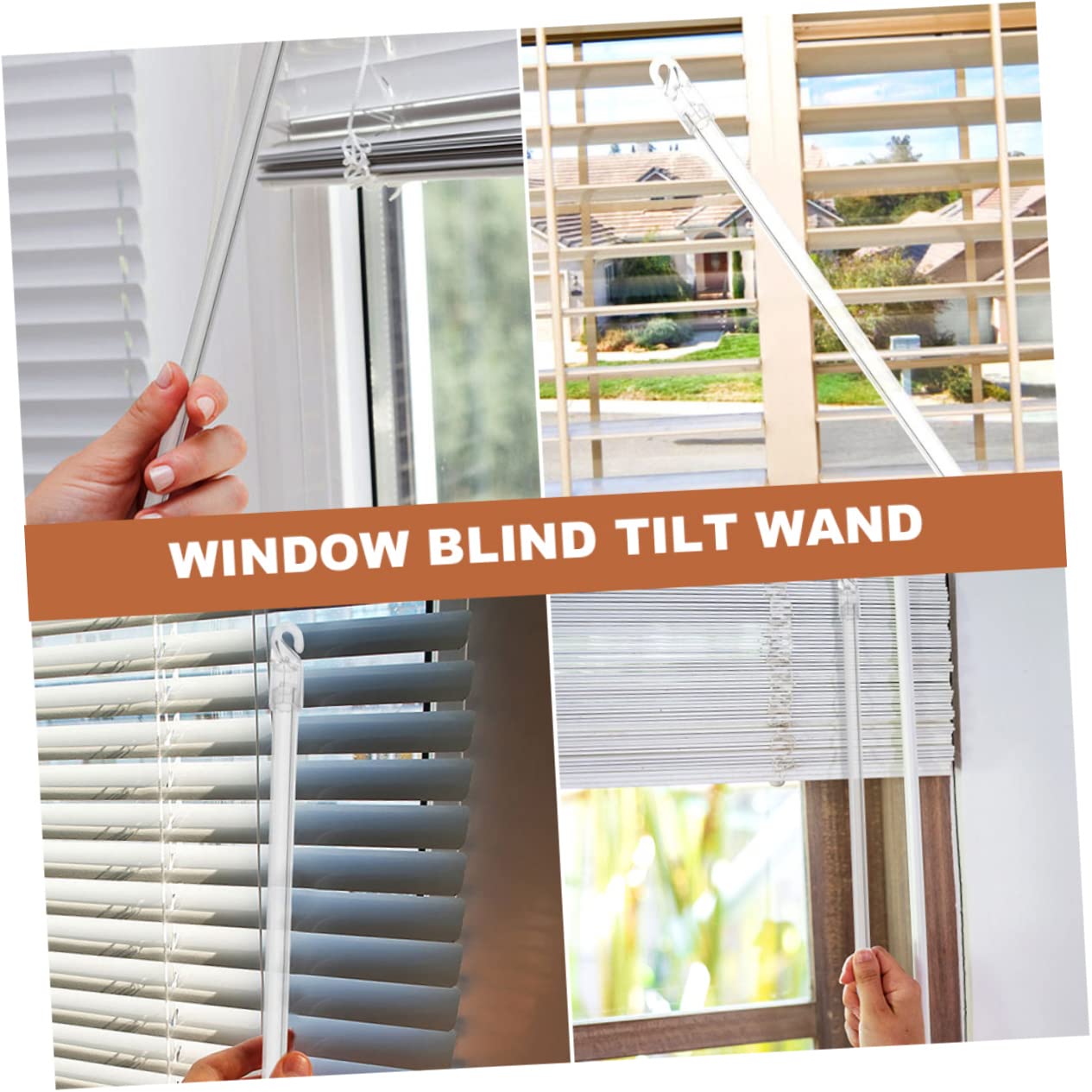 HOOTNEE 2pcs Blind Tilt Wands for Vertical Blinds No Drill Required Easy Install Accessories