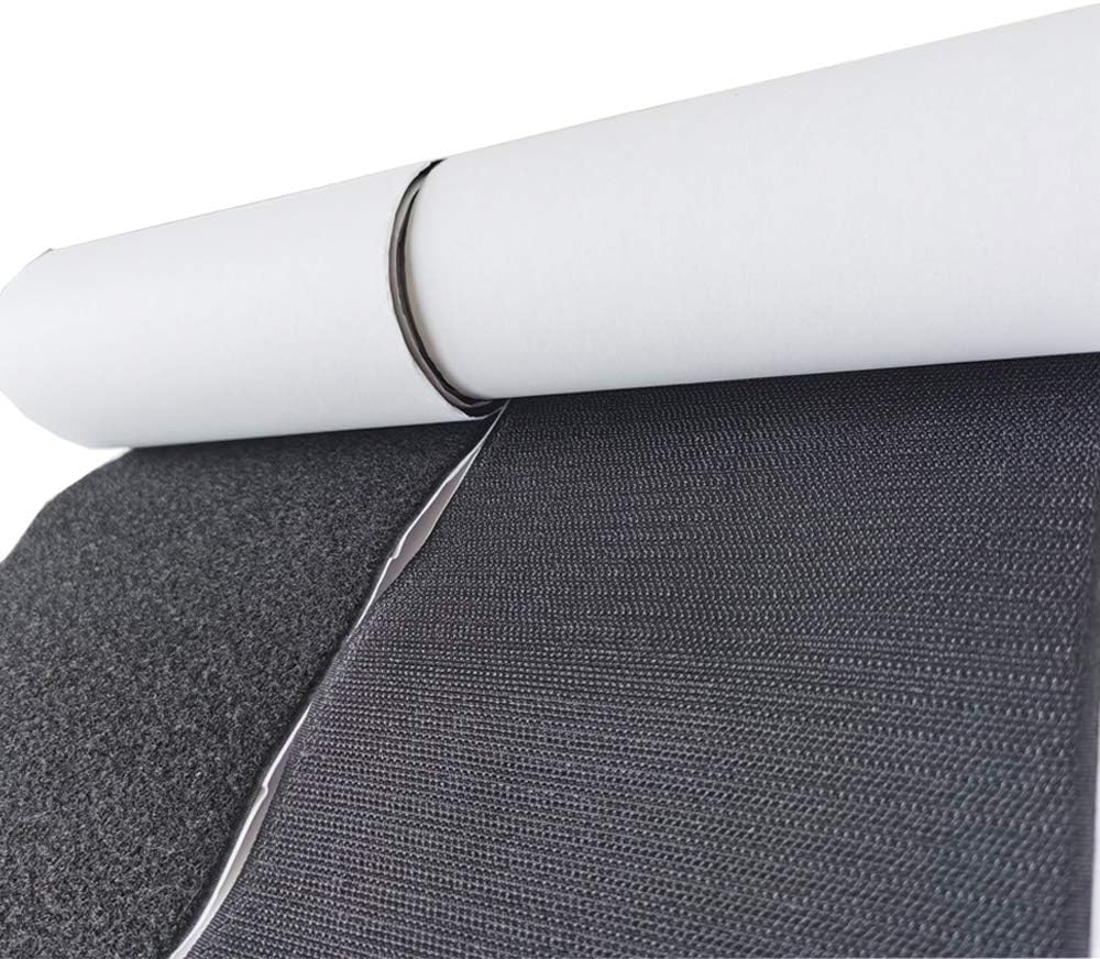 6 inch Width Self Adhesive Hook and Loop Fastening Tape Heavy Duty Strips 1 Yard (Black, 6 inch x 1.1 Yard)