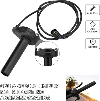 LKV Throttle Handle with Rolling Bearing for Surron Light Bee X/S & Segway X160 X260, Electric Dirt Bike Throttle Grips with Cable for Sur Ron Parts