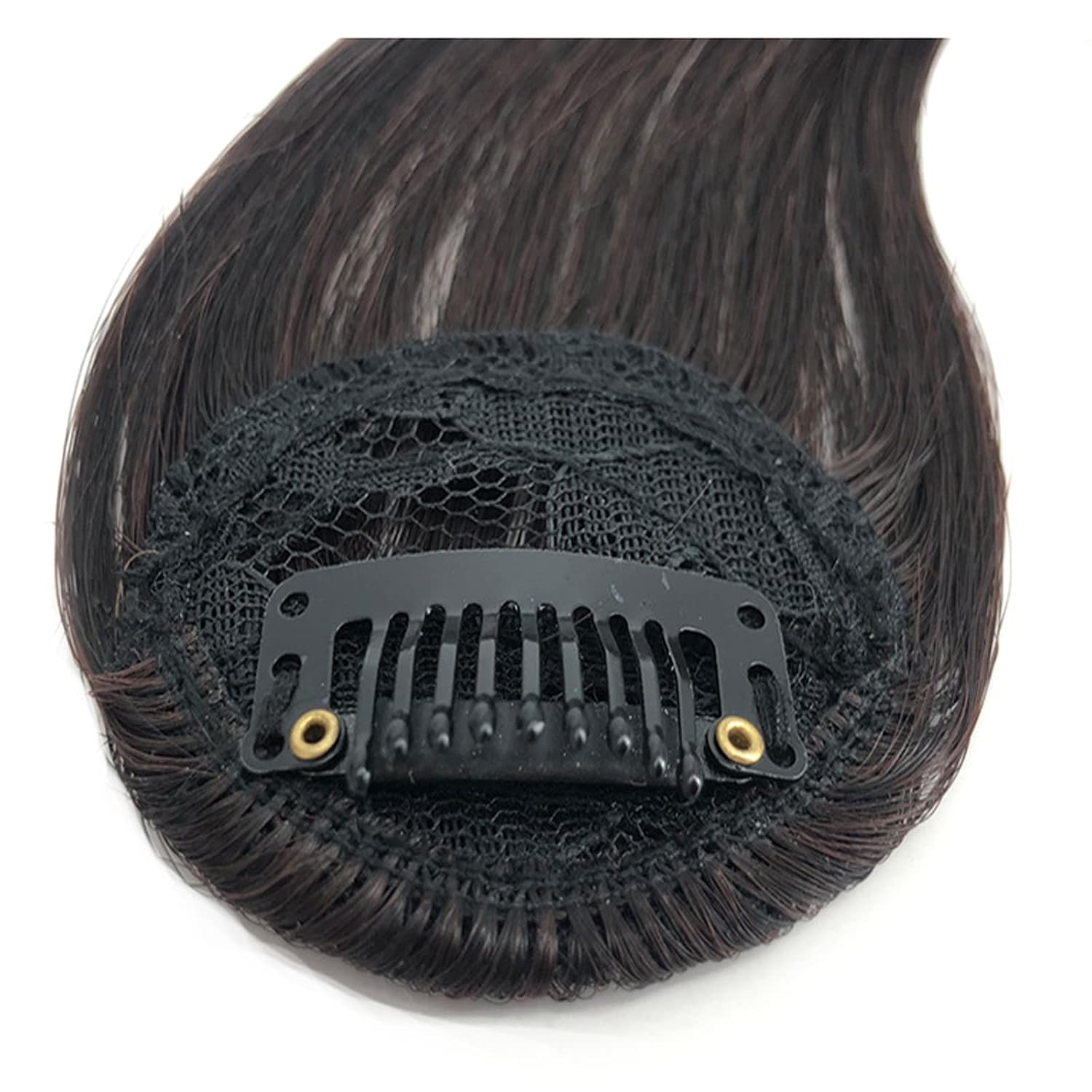 WILLBOND Bangs Hair Clip in Bangs Wispy Bangs with Temples Hairpieces for Women Clip on Air Bangs Flat Neat Bangs Hair Extension for Daily Wear (Dark Brown)