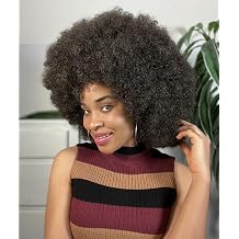 70s Afro Wig for Women, Dark Brown Short Afro Kinky Curly Wig, Glueless Synthetic Wig with Bangs, Puffy & Fluffy Bouncy Afro Wig for Daily Cosplay Party