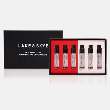 Lake & Skye 6 Piece Discovery Set Includes 11 11, 11 11 Azure, Apaaray, Midnight 07, Saffron Dusk and Santal Gray 0.06 fl oz ea 2 ml ea