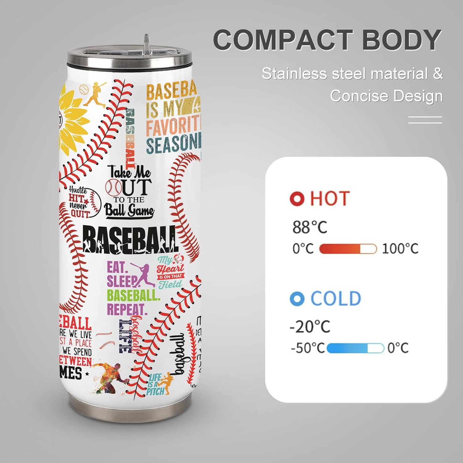 Baseball Tumbler Cup 17oz Stainless Steel Insulated Travel Mug Tumblers Cup Baseball Gift for Women Men Mom Gifts for Birthday Christmas - Image 4