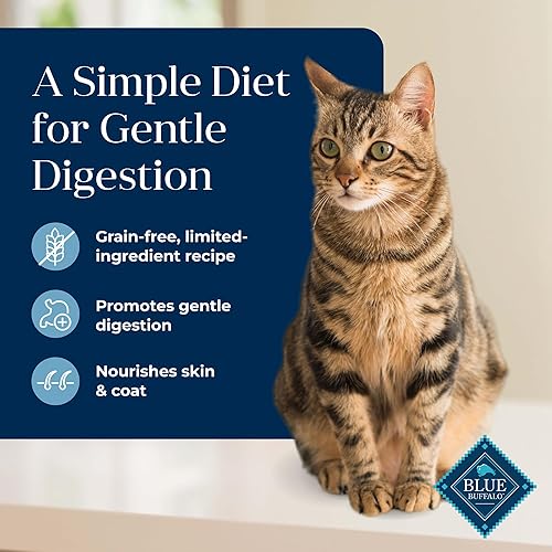 Miniatura 3 de Blue Buffalo Basics Skin & Stomach Care - Alimento seco natural para gatos adultos, sin granos, pescado y patata, 11 libras