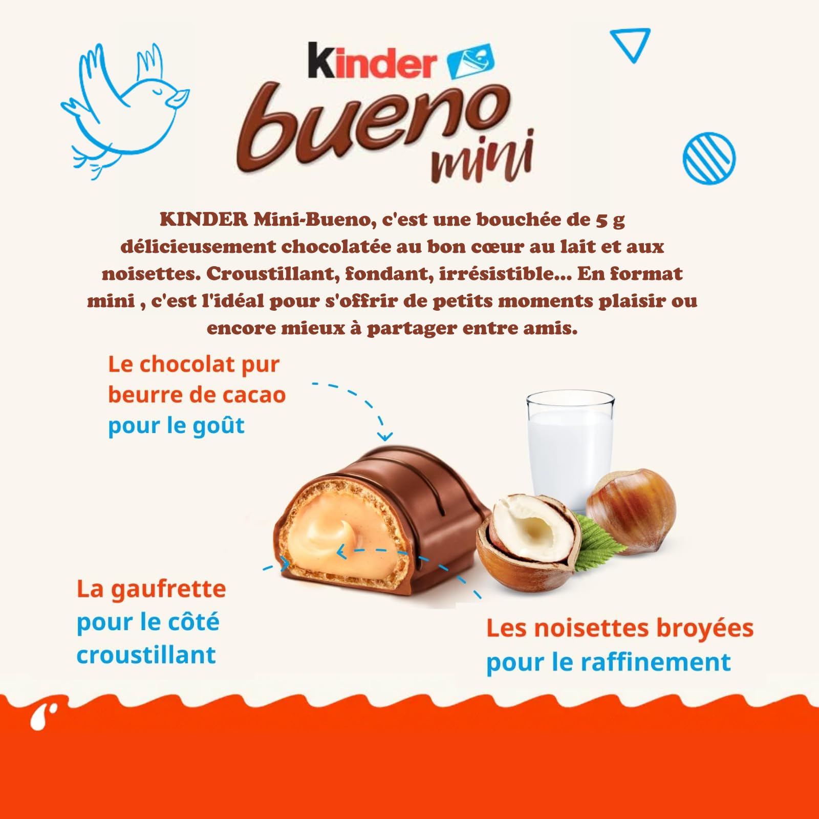 KINDER Schokobons, Mini-Bueno, Country, Maxi - 1,45 kg de chocolat assortis | 100 Schokobons, 90 Mini Bueno, 5 barres Country, 5 Maxi - anniversaire, goûter, piñata, distribution, fêtes en famille