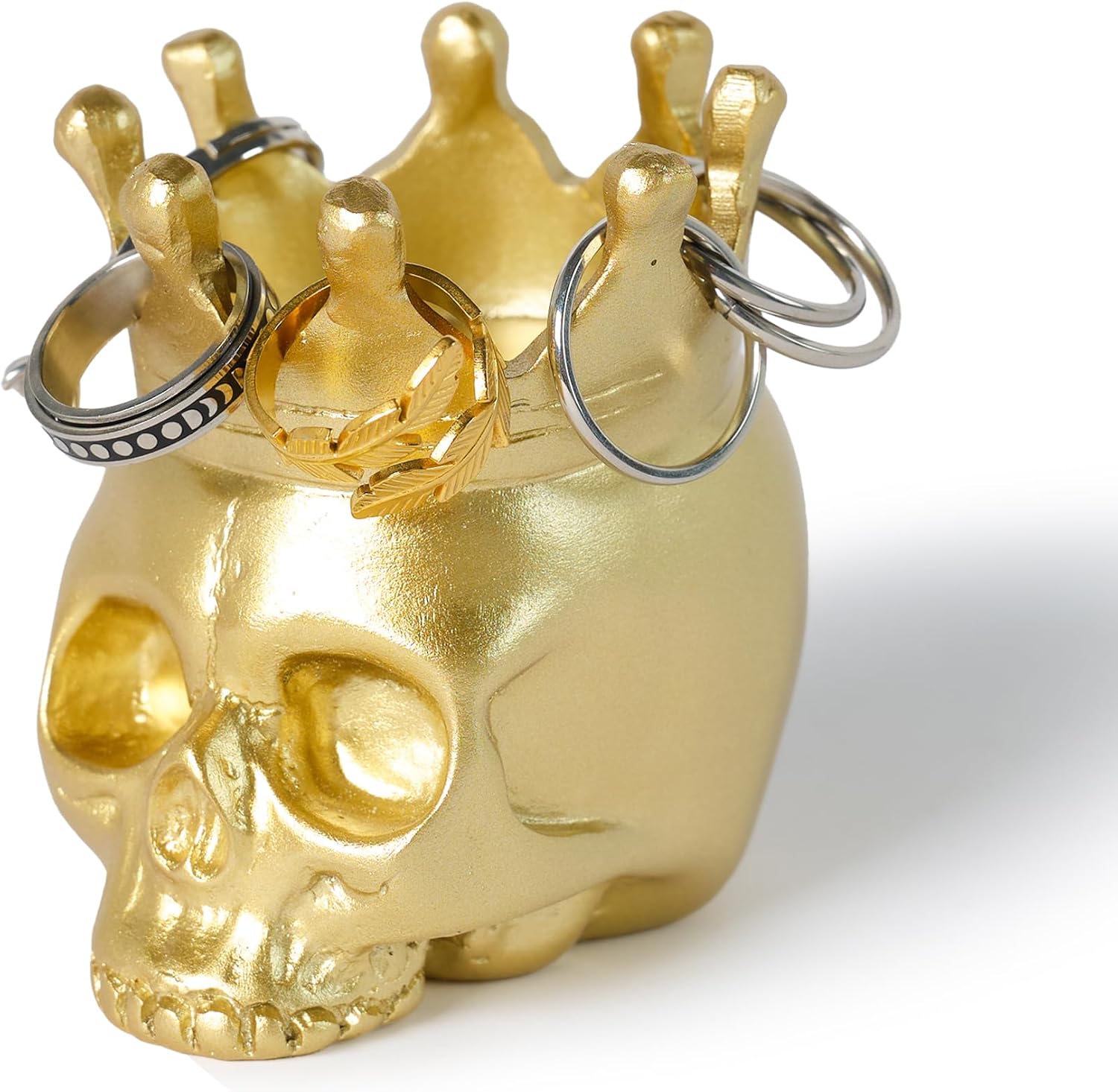 Black Skull Gothic Ring Jewelry Holder Tray Dish Organizer, Gothic Skull Enthusiasts Gifts
