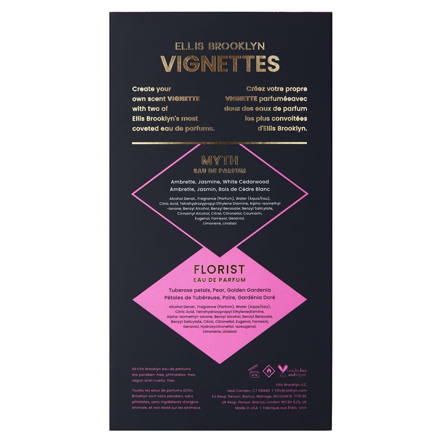 Ellis Brooklyn Vignettes Mini Fragrance Duo - Long Lasting Perfume Gift Set for Women, Travel Size Perfume, Clean, Vegan, Paraben-Free, Cruelty-Free, Set of 2 (7.5 ml)