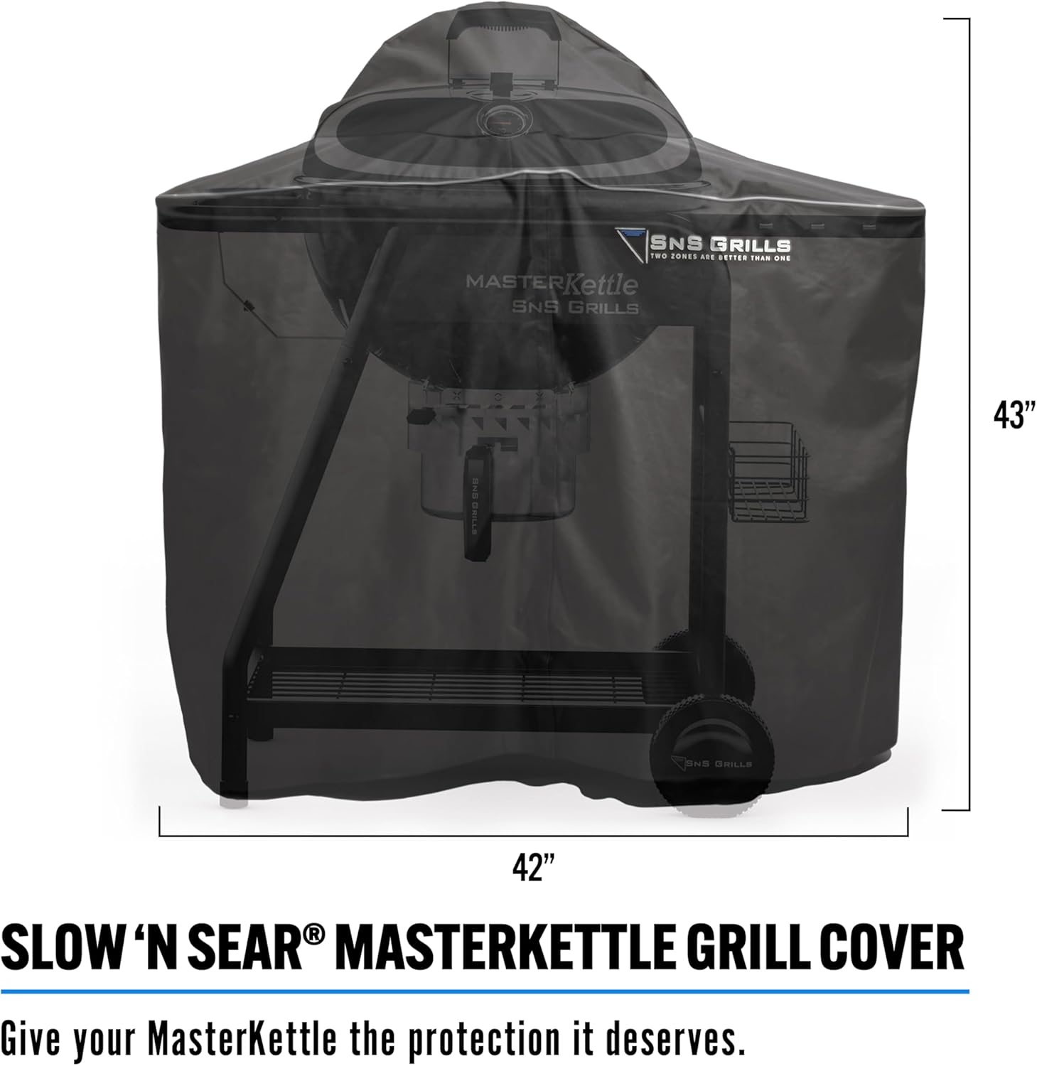 SnS Grills MasterKettle Grill Cover - Waterproof and UV-Resistant Protection for 22" Slow ‘N Sear MasterKettle Grill