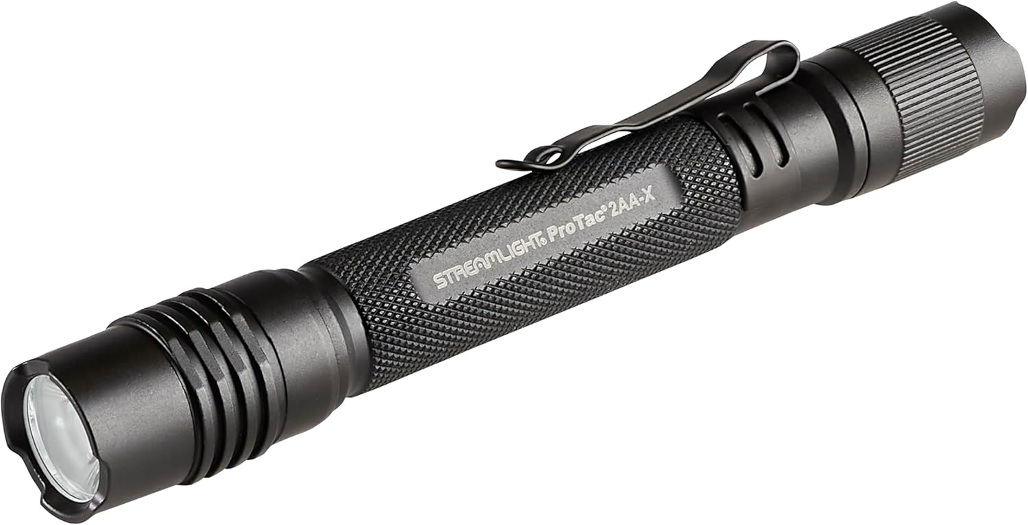 Streamlight 88135 ProTac 2AA-X 550-Lumen Multi-Gas Private Carry Tactical Flashlight with USB-C Rechargeable Battery, Black