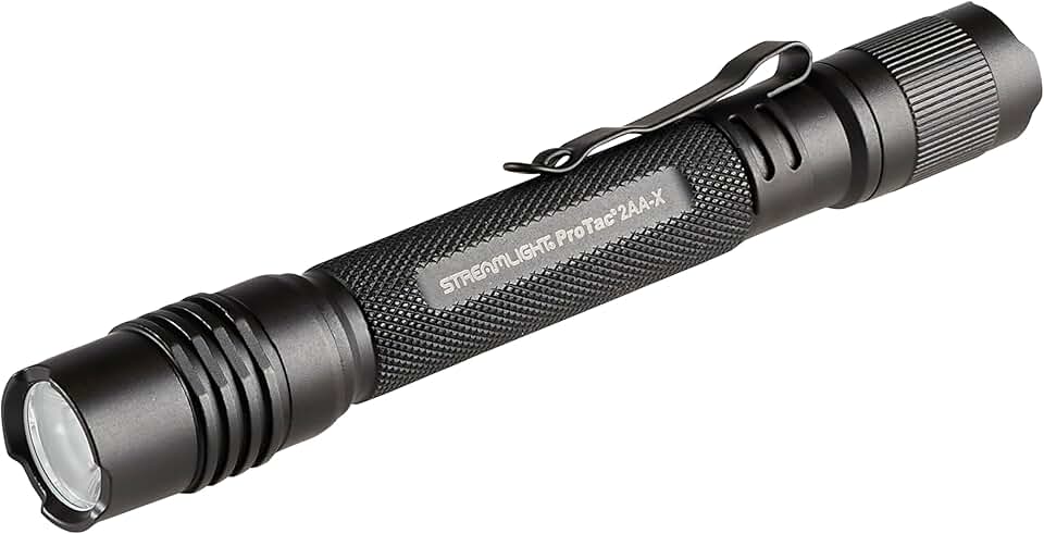 Streamlight 88033 ProTac 2AA-X 270-Lumen 5,000-Candela Personal Carry Tactical Flashlight, Rechargeable Capable, Black
