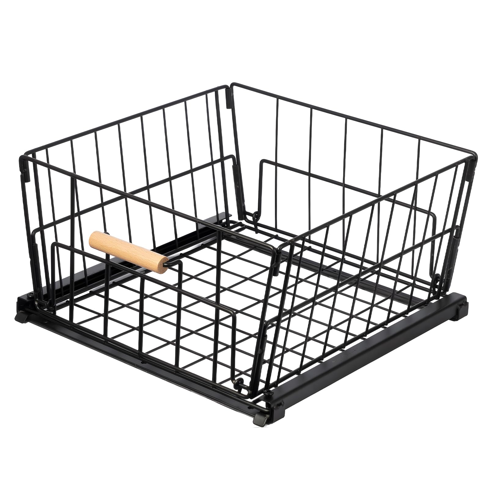 EVERGOODS Sliding Cabinet Storage Basket Organiser Drawer ull Out Cabinet Organiser Basket Kitchen Storage Rack Metal Wire Basket for Spices, Bottles and Cupboard Organisation