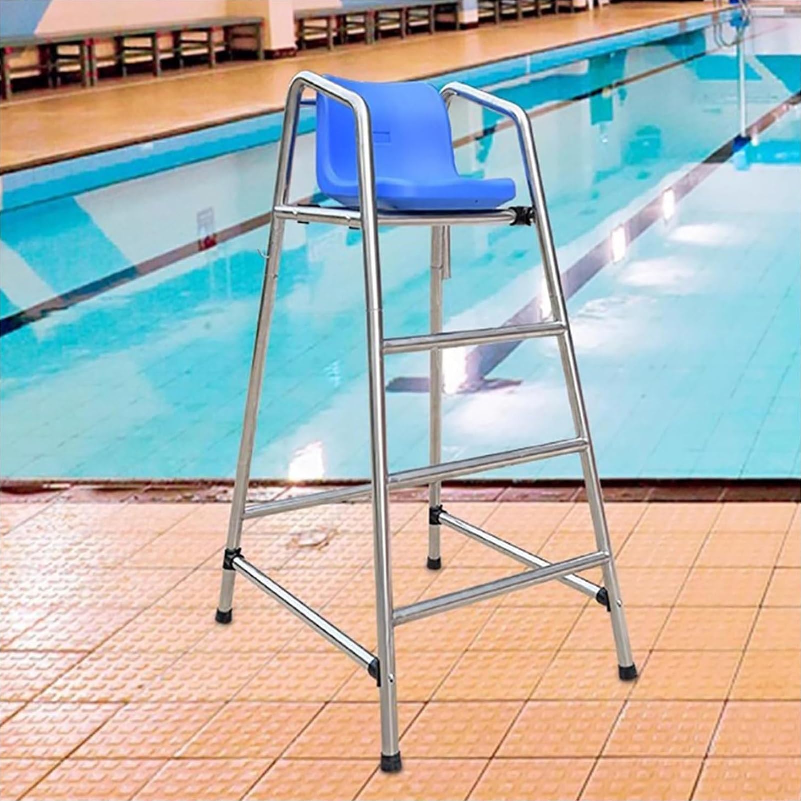 Chaise de sauvetage robuste en acier inoxydable pour piscine, plage, parc aquatique, design robuste, résistant aux intempéries, idéal pour les loisirs aquatiques et la surveillance