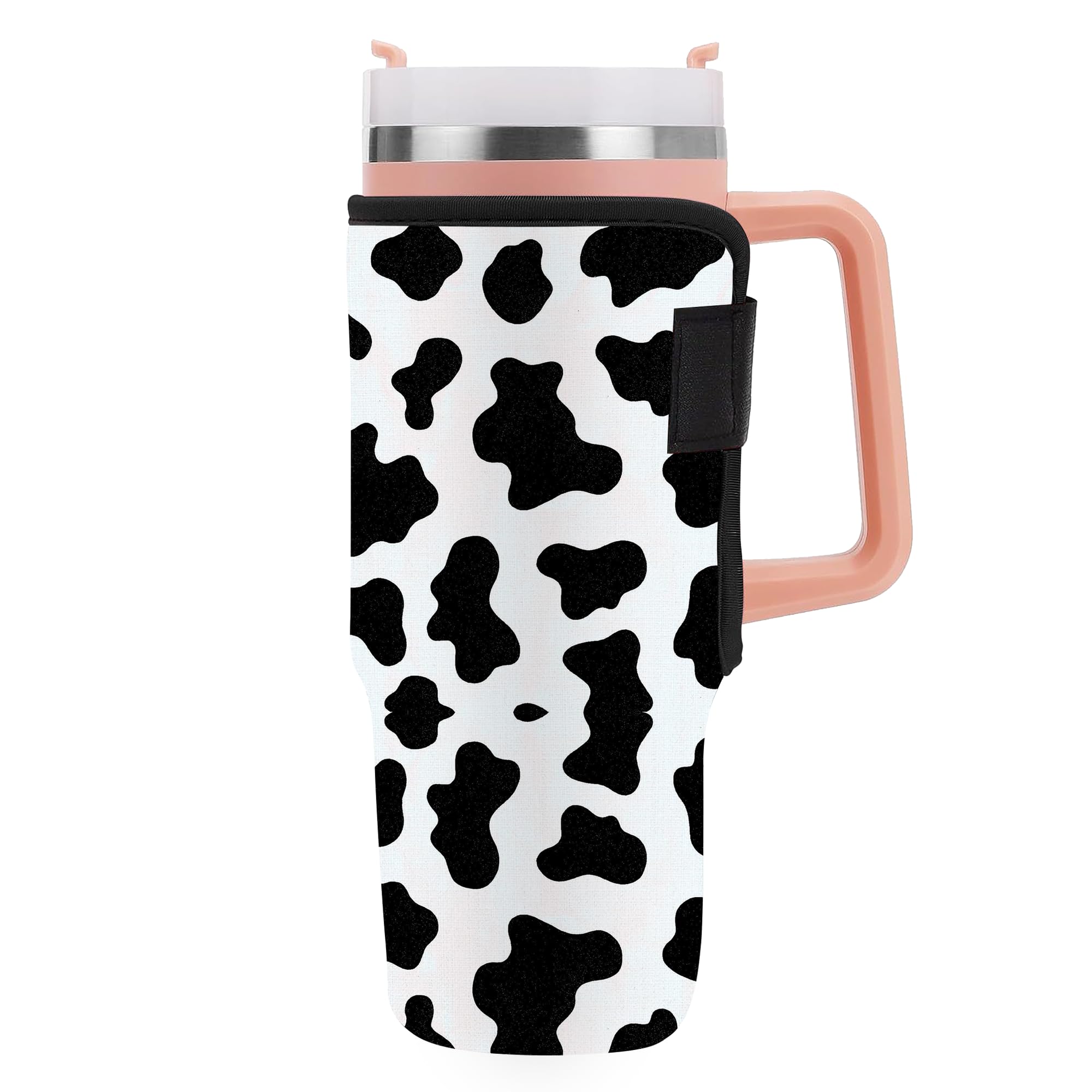 HyturtleNeoprene Insulator Sleeve Dairy Cow Printed 40oz Cup With Handle, Accessories For 40oz Cup With Handle - 40oz Cup Protector - Easy Clean