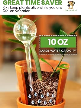 8 pc Plant Watering Globes Large Plastic XL - Automatic Plant Waterer Set Include Plant Accessories for Indoor and Outdoor Pots - Set of 8