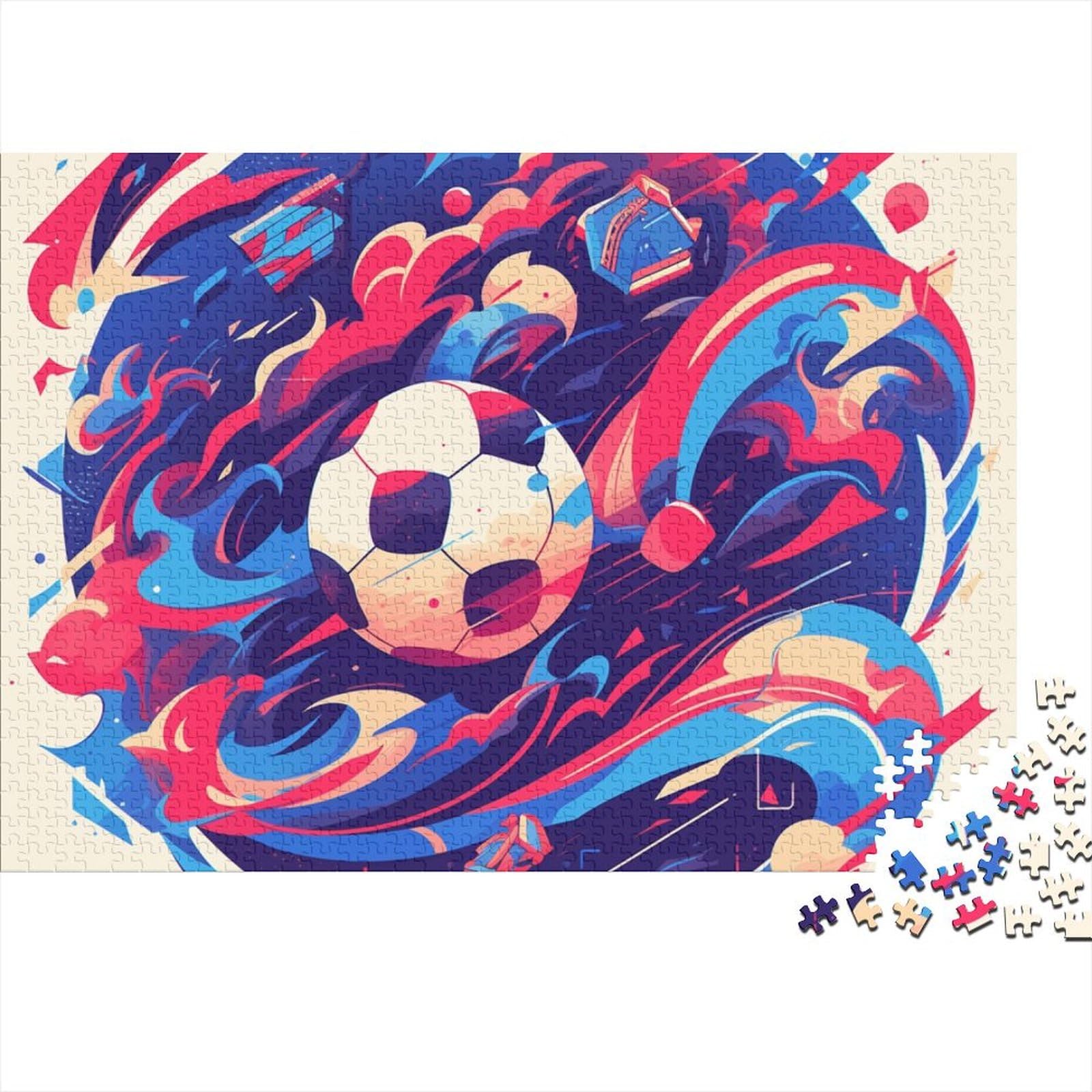 Fútbol Puzzle 500 Piezas Copa del Mundo para Adultos Juego De Rompecabezas EduGatoional Game Decoración Cumpleaños Stress Relief 500pcs (52x38cm)