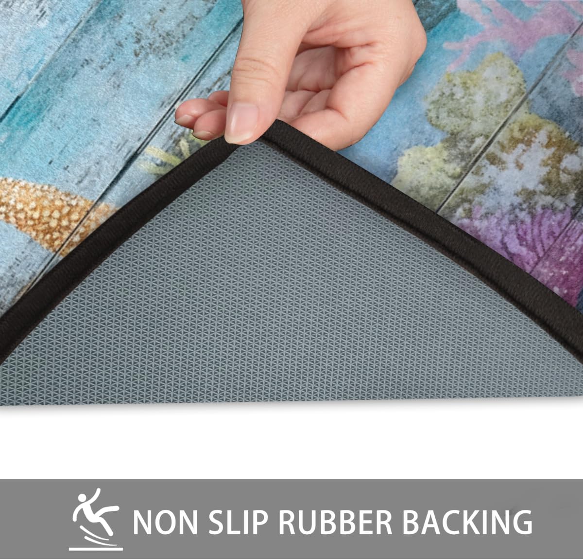 Kitchen Mats Turtles Summer Ocean Wood Kitchen Rugs 39 X 20 Non Slip Welcome Floor Mat Doormat Soft Standing Mats Absorbent Bath Rug Runner Washable Carpet for Sink Area Home Decor（TPR款）,C-01