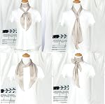 GERINLY Solid Color Long Neckerchief Pure Skinny Scarf Necktie for 50's Costume Party Wedding Cosplay Accessory