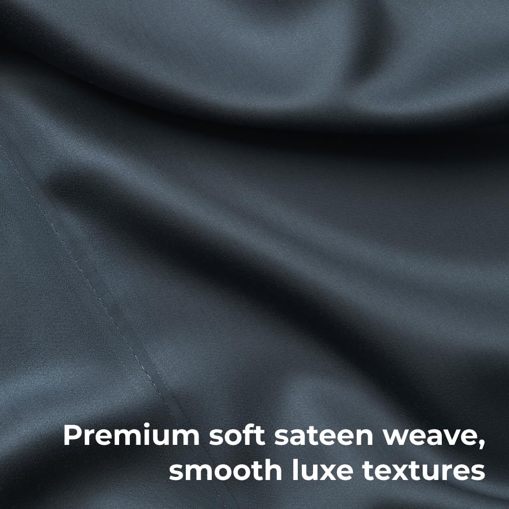 Cariloha Resort 2-Piece Sateen Pillowcase Set | Blue Lagoon | Standard | Viscose Material | Breathable and Cooling Pillowcases for Hot Sleepers