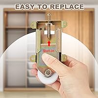 Vista 4 de Therwen 4 Pcs 2-1/2 Inch Sliding Mirror Closet Door Roller Wheels Replacement Assembly 1-1/2 Inch Nylon Concaved Ball Bearing Wheels, Sliding Glass