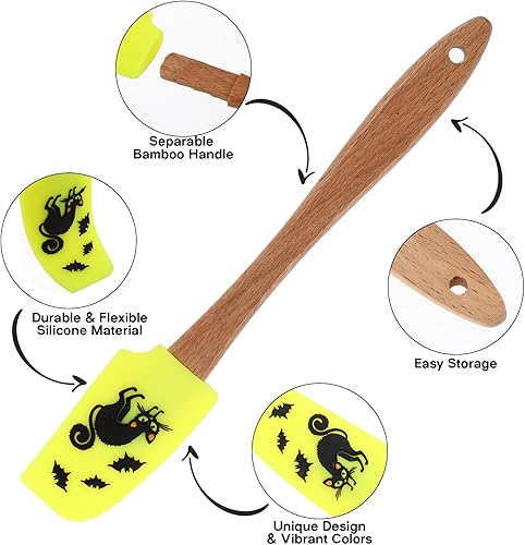 Miniatura 3 de DOITOOL Espátula de silicona para Halloween, fantasma, araña, gato, calabaza, patrón de vacaciones, espátula de Halloween, espátula para hornear con