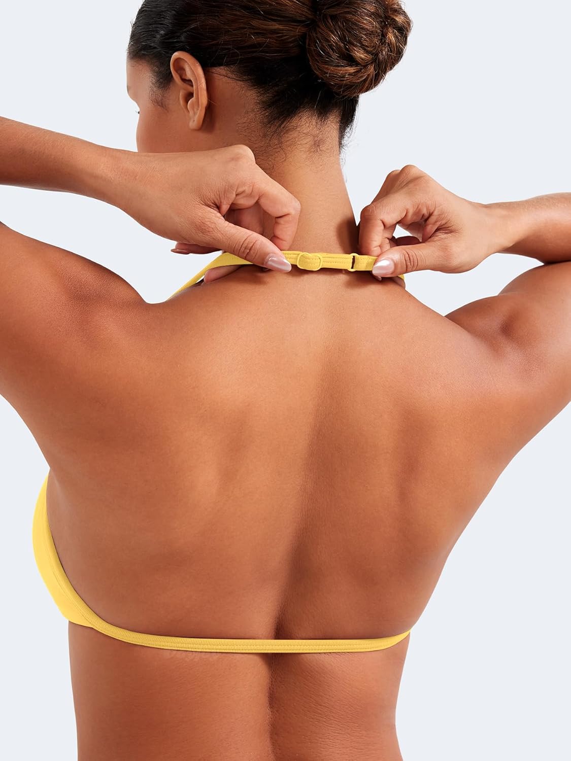 VOYJOY Impact Strappy Sports Bra Adjustable Padded Workout Gym Yoga Bra Crop Top for Women - Image 2