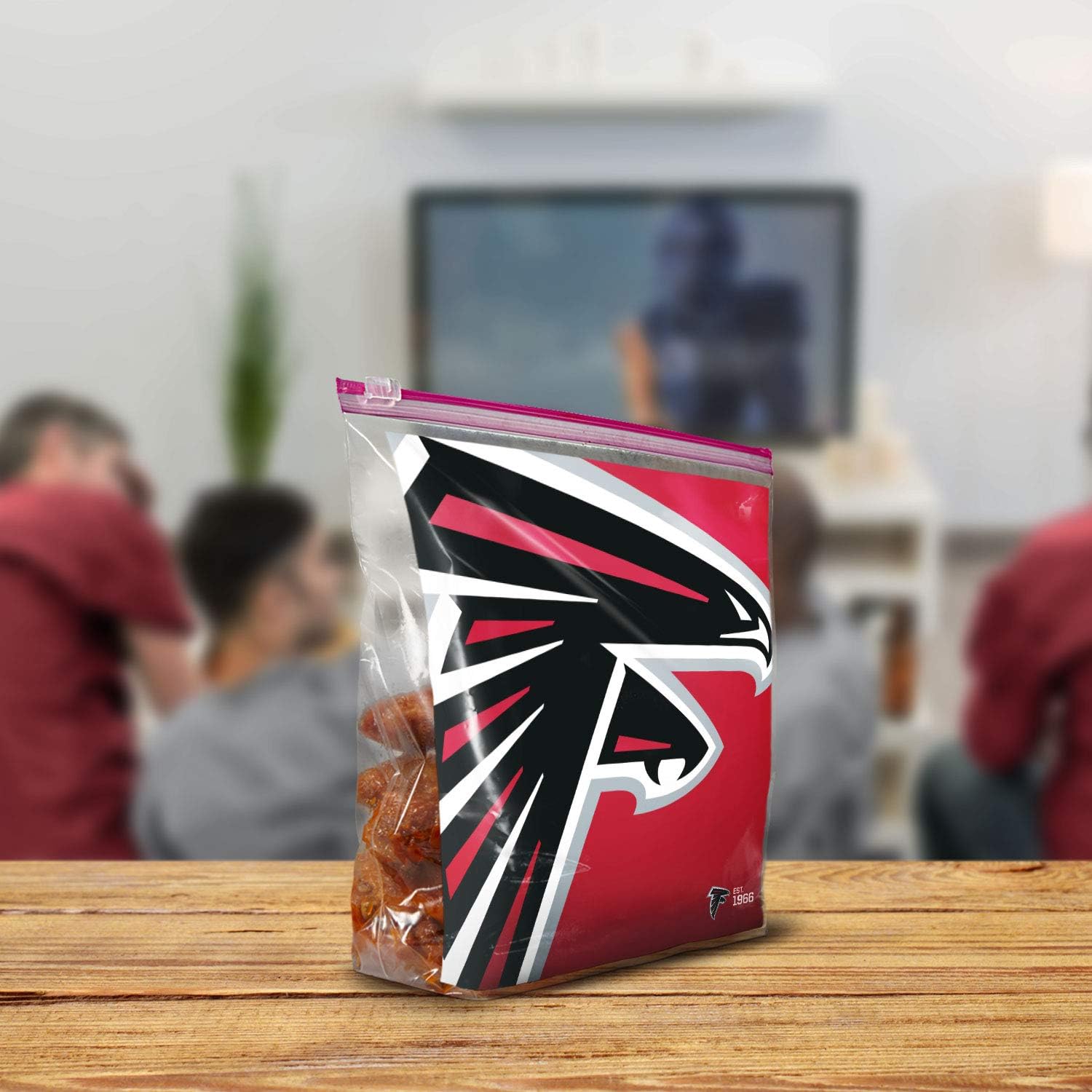Ziploc Slider Storage Gallon Bag, Great for grab-and-go snacking, tailgating or homegating, 20 Count- NFL Atlanta Falcons image 2