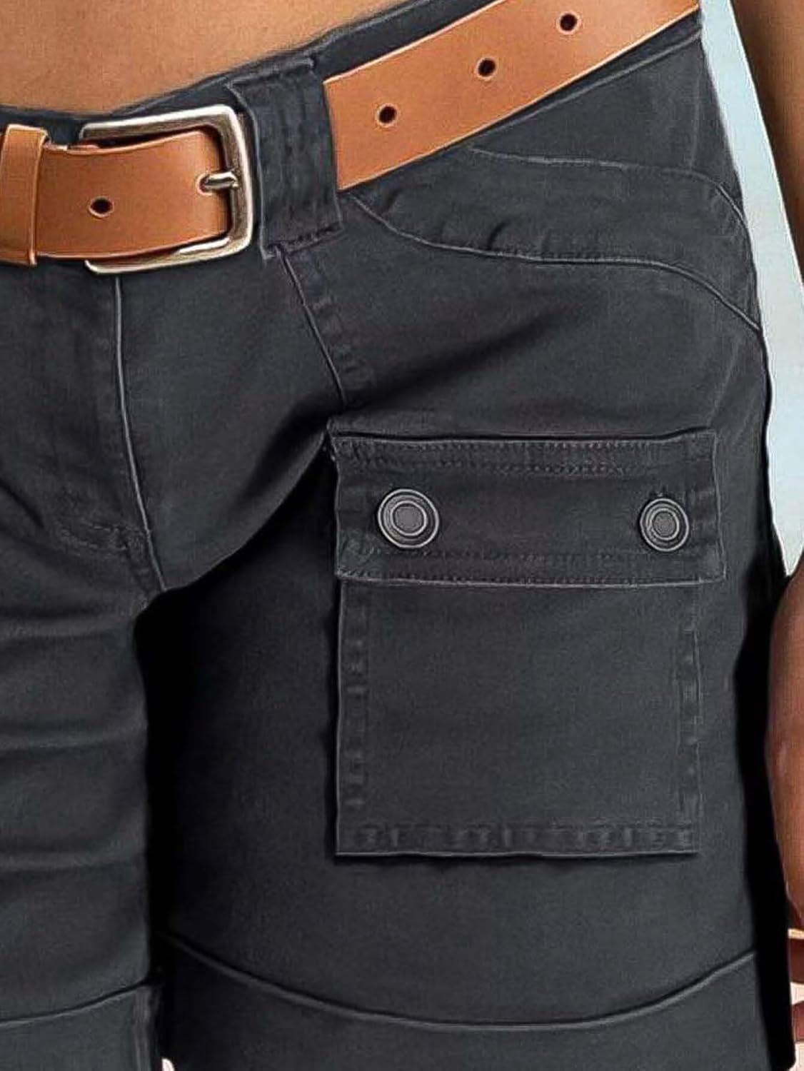 Flamingals Women’s Low Waist Cargo Shorts Casual Summer Fashion Trendy Roll Hem Shorts with Flat Pocket