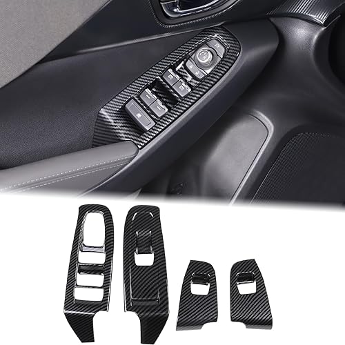 Aunginsy Door Window Glass Lift Button Panel Trim Cover Compatible with Subaru Crosstrek 2023 2024 Car Front & Rear Door Armrest Window Control Switch Decorative Frame Sticker ABS Interior Accessories
