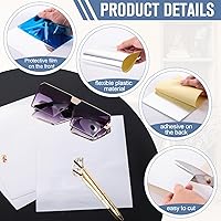 Vista 3 de Suzile 120 hojas de espejo flexibles autoadhesivas de 8 x 6 pulgadas, calcomanías de espejo de plástico PET para paredes, película protectora sin