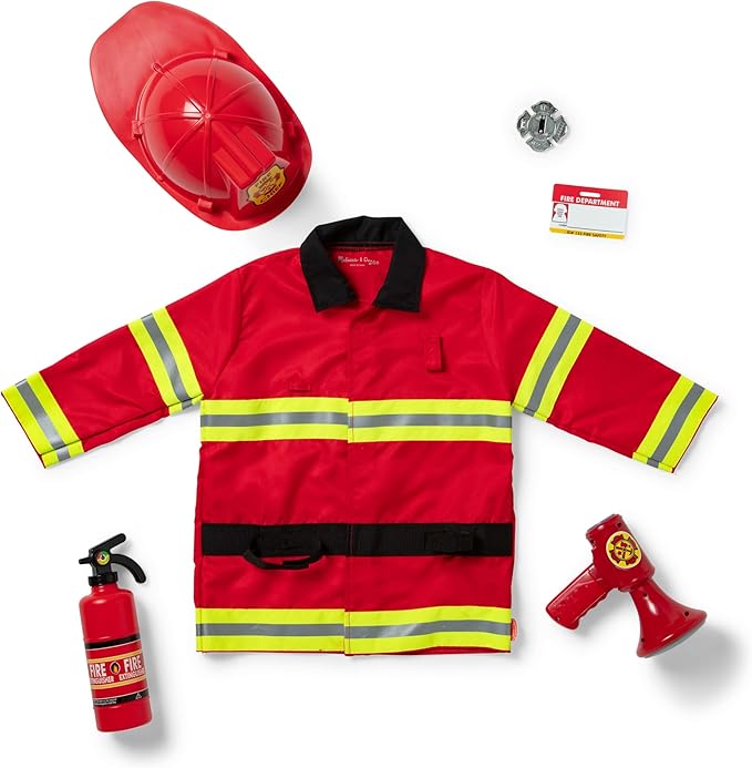 Melissa & Doug Set de Disfraz de Bombero Juego de Roles miniatura 8