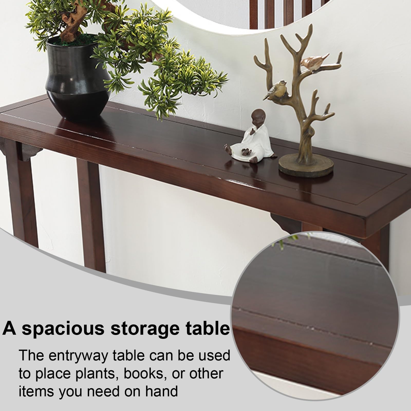 Table d'entrée Moderne en Bois, Table étroite et Longue à Placer derrière Un canapé, pour Salon, Couloir, Hall d'entrée, Naturel (31,5 * 11,8 * 31,5 Pouces)