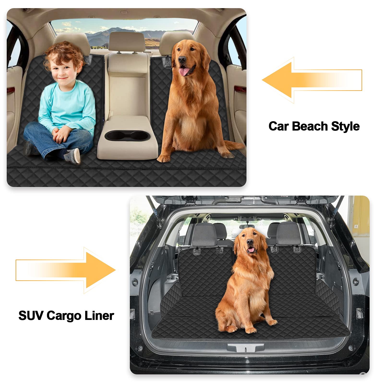 Wasserfester Autositzbezug Für Hunde – Mit Sicherheitsgurt, Faltbarem Napf & Tasche Für SUV & PKW