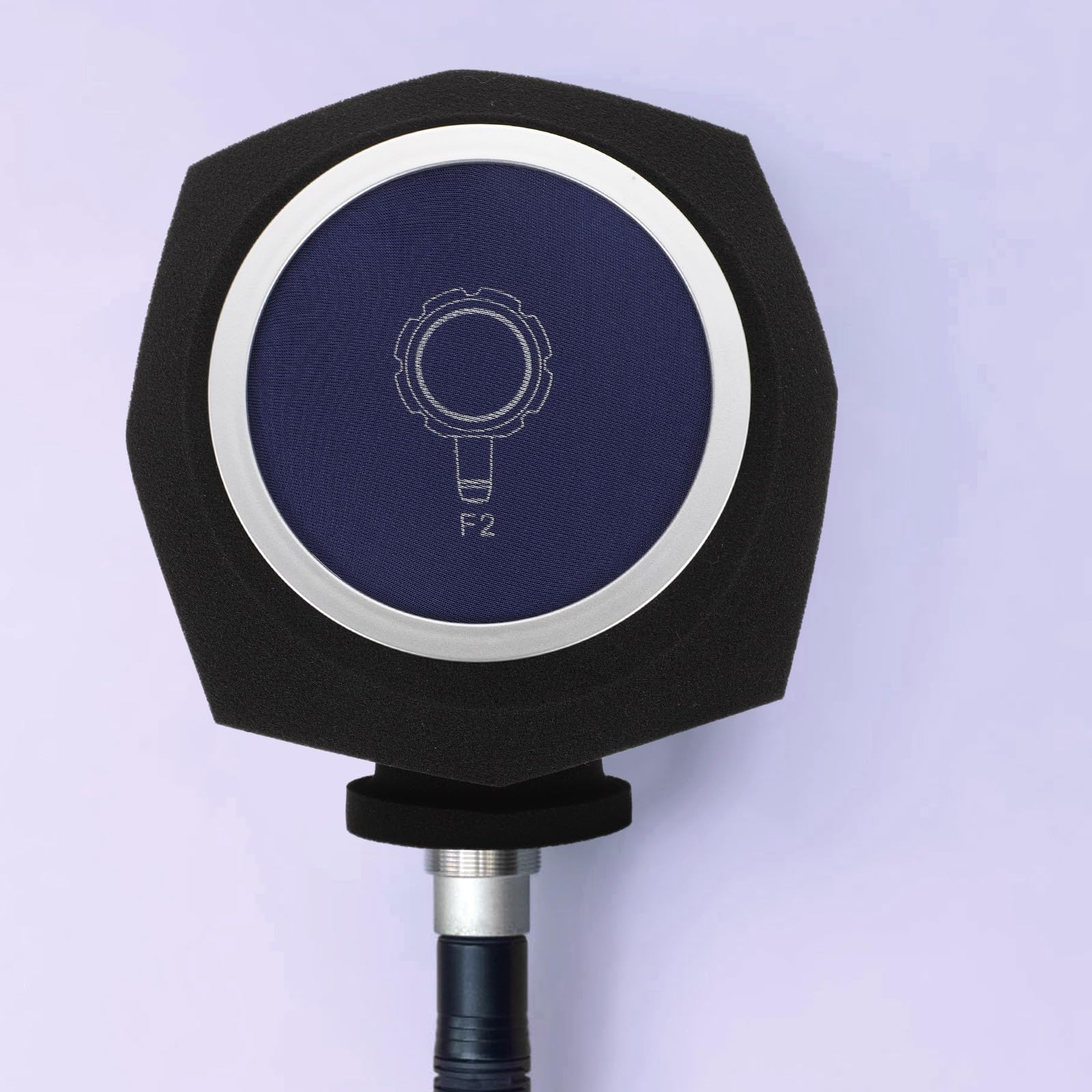 Beavorty Funda de Esponja para Micrófono Aislamiento Acústico, Cubierta Antiviento Flexible Azul Octogonal, Tamaño Compacto para Micrófonos de Grabación y Transmisión Profesional